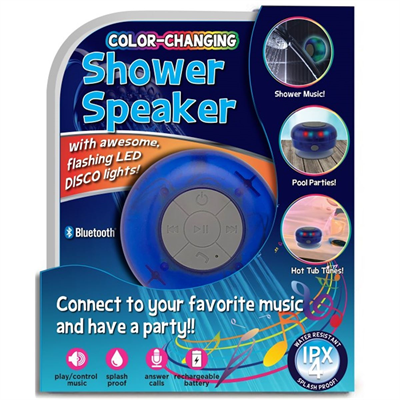 Bluetooth Shower Speaker w/LED Blister P